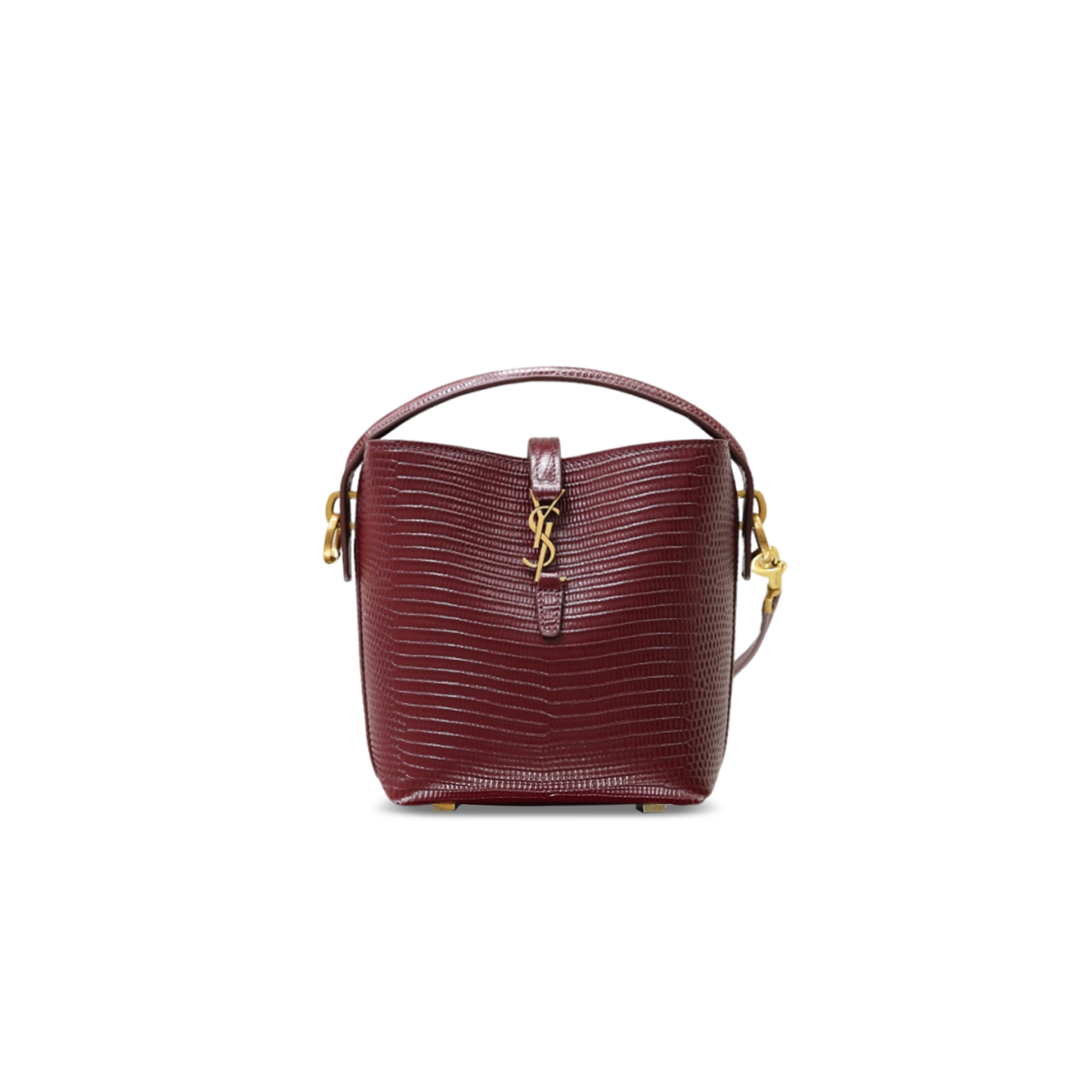 YSL LE 37 MINI IN LIZARD-EMBOSSED LEATHER 765870 (15*13*6cm)